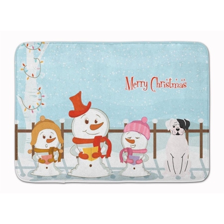 Carolines Treasures Christmas Carolers White Boxer Cooper Machine Washable Memory Foam Mat BB2445RUG